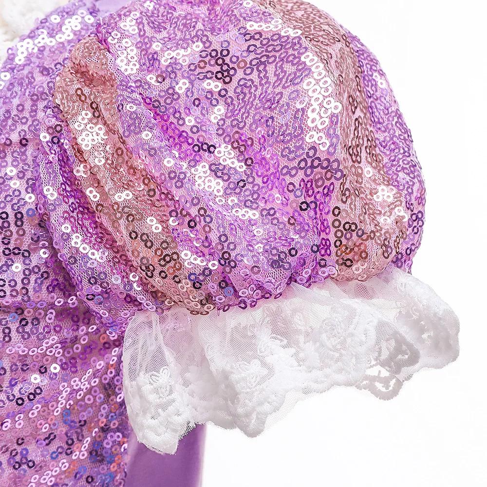 Robe de princesse Rapunzel lumineuse 2026 pour fille, robe de bal LED, robe de Noël lumineuse, robe