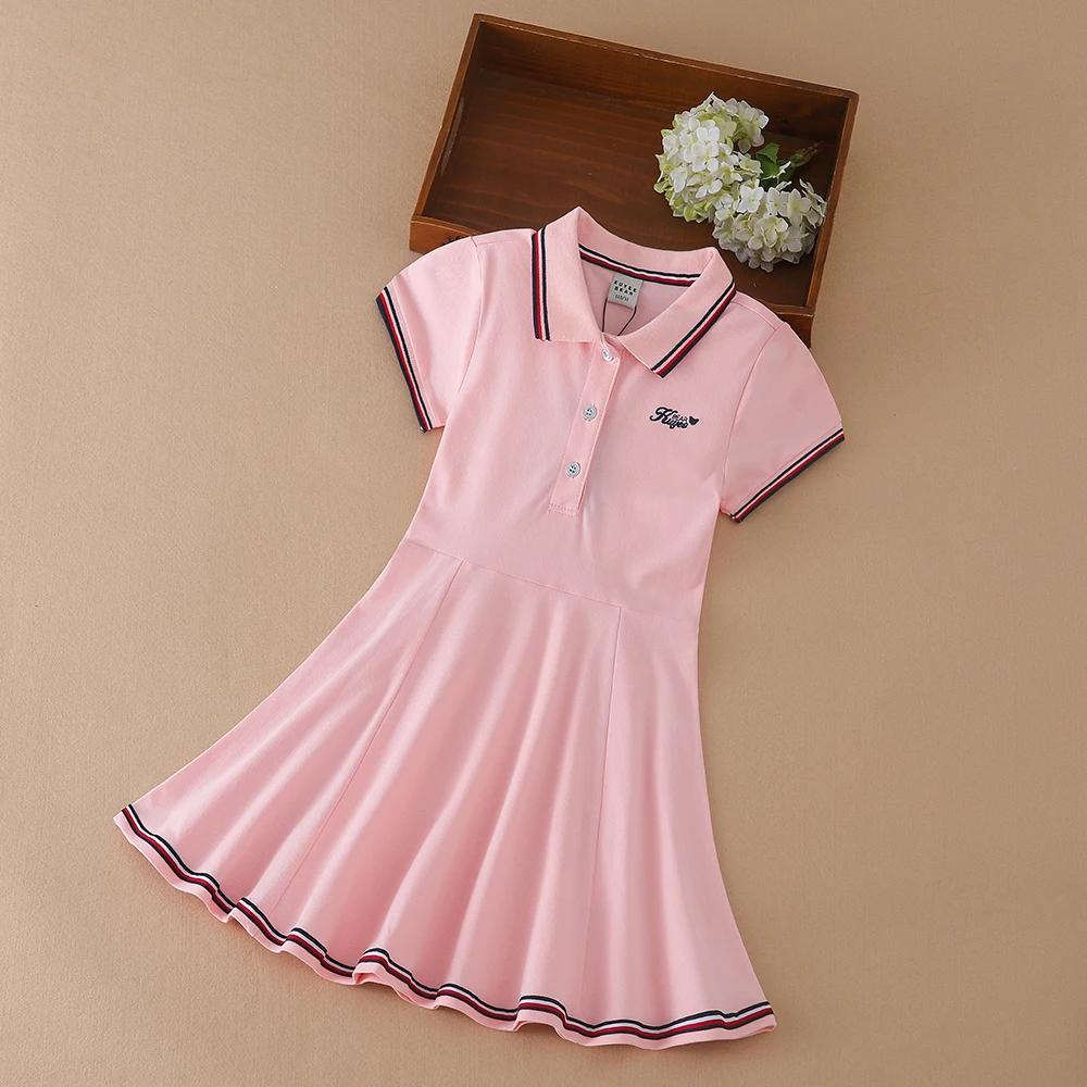Robes de Sport pour enfants filles, en coton, col rabattu, robe de Tennis, nouvelle collection été 2