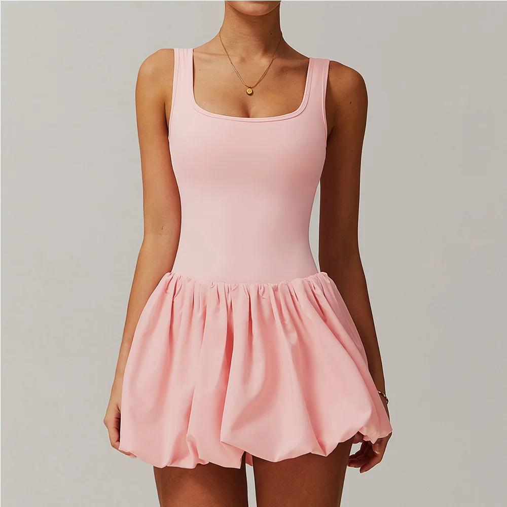 Robe sport deux pièces femmes yoga anti-éblouissement fitness tennis jupe ensemble