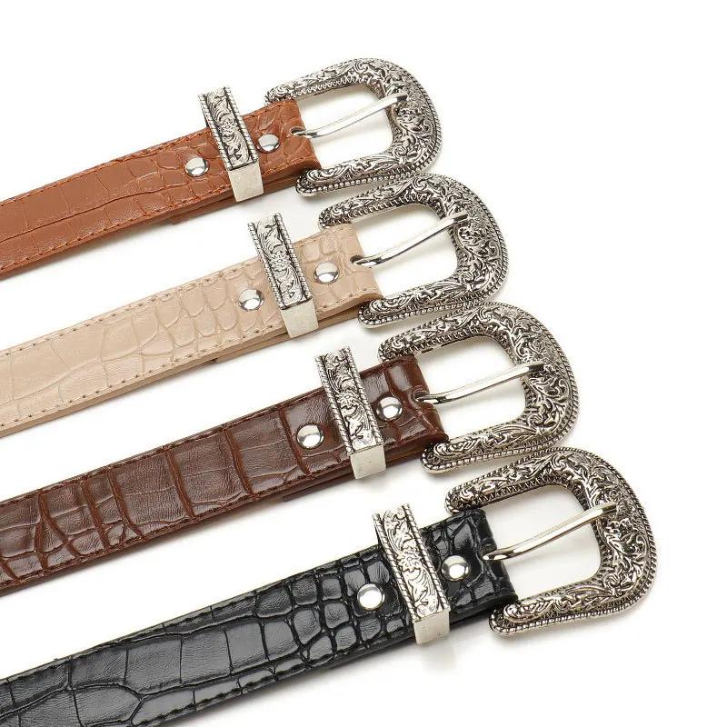 Ceinture gothique rétro noire pour femmes, accessoires pour jeans décontractés, Hip Hop Y2k, boucle