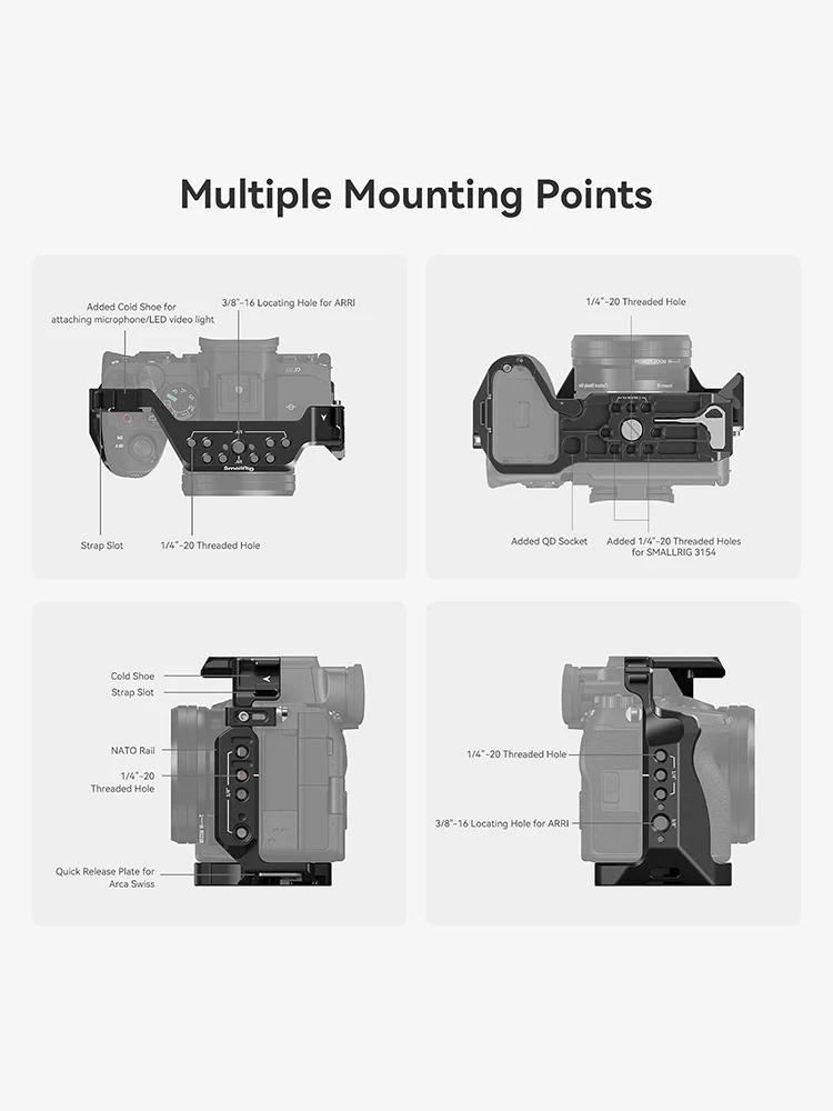 SmallRig – poignée de Cage de caméra, trous d'extension de 1/4 pouces, chaussure froide pour Sony A7