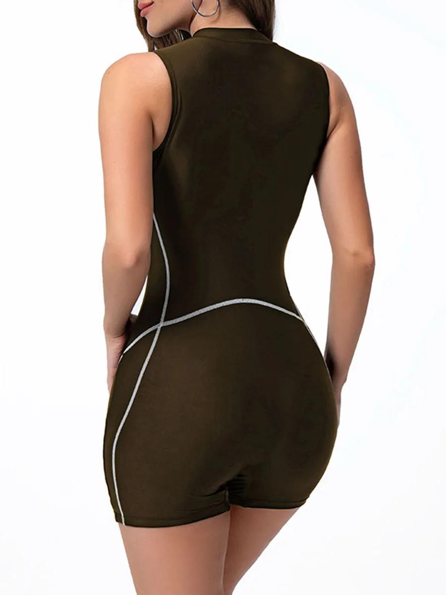 Maillot de bain une pièce sans manches 2026 pour femme avec fermeture éclair, coupe ajustée, protect