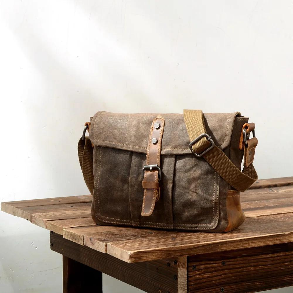 Nouveaux hommes rétro sacs de messager décontracté toile imperméable Simple sac à bandoulière Sectio