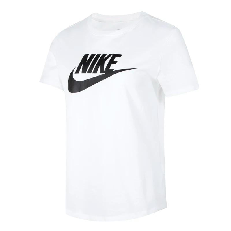 Nike T-Shirt femme Essntl Icn Ftra col rond ample manches courtes respirant décontracté demi manches