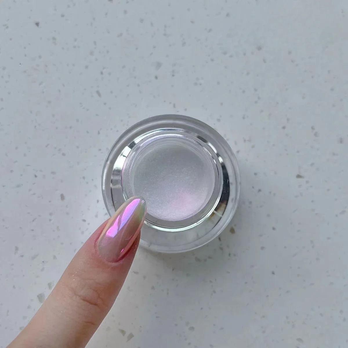 Lune clair de lune perle miroir magique poudre Aurora ongles poudre paillettes poussière Chrome bric