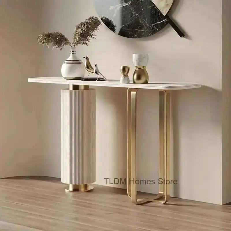 Table d'entrée de couloir, Console de rangement en ardoise de luxe, pour couloir, vue moderne, Bar,