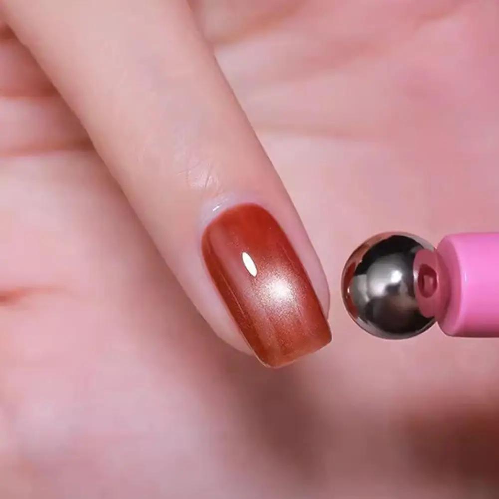 1PC Aimant rotatif pour ongles effet œil de chat, large, avec effet perles de verre, multifonctionne