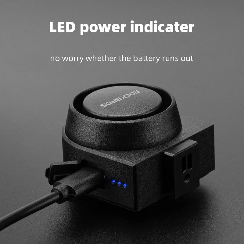 ROCKBROS-Sonnette électrique de type C pour vélo, klaxon antivol, télécommande sans fil, IPX5, insta