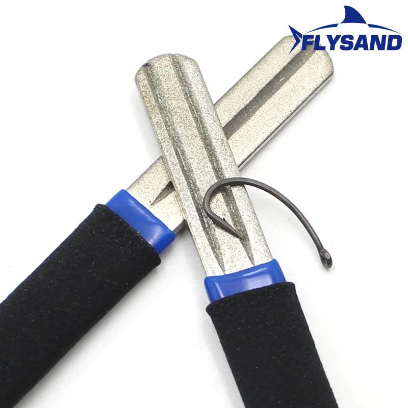 FLYSAND Portable extérieur Double rainure crochet de pêche aiguiser aiguiser nouveau pêche meulage c