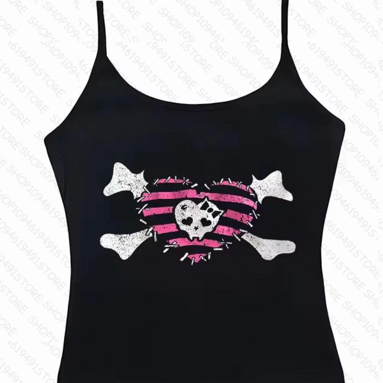 Y2k esthétique graphiques imprimer vêtements Vintage Punk gothique Camisole haut Grunge bébé t-shirt