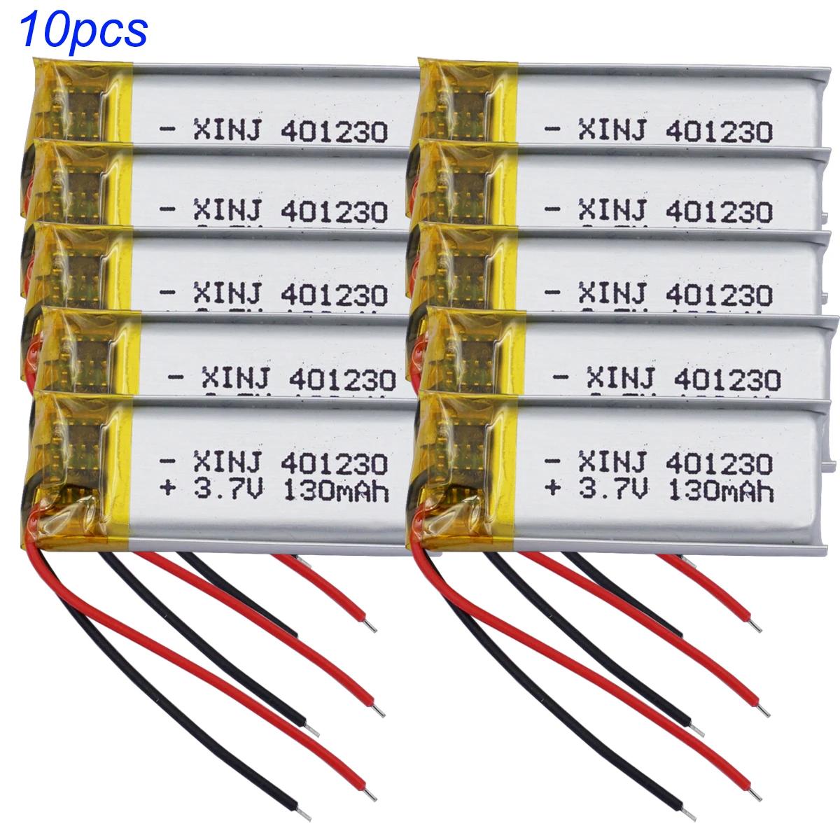 Batterie articulation po polymère aste, 3.7V, 130 mAh, 401230 pour casque Satnave, haut-parleur Blue
