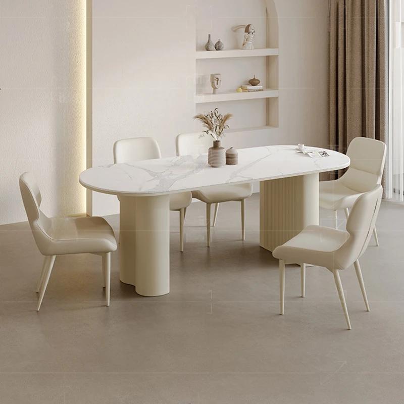 Chaises De luxe blanches Table cuisine moderne Unique Restaurant italien Table à manger ensemble Cen
