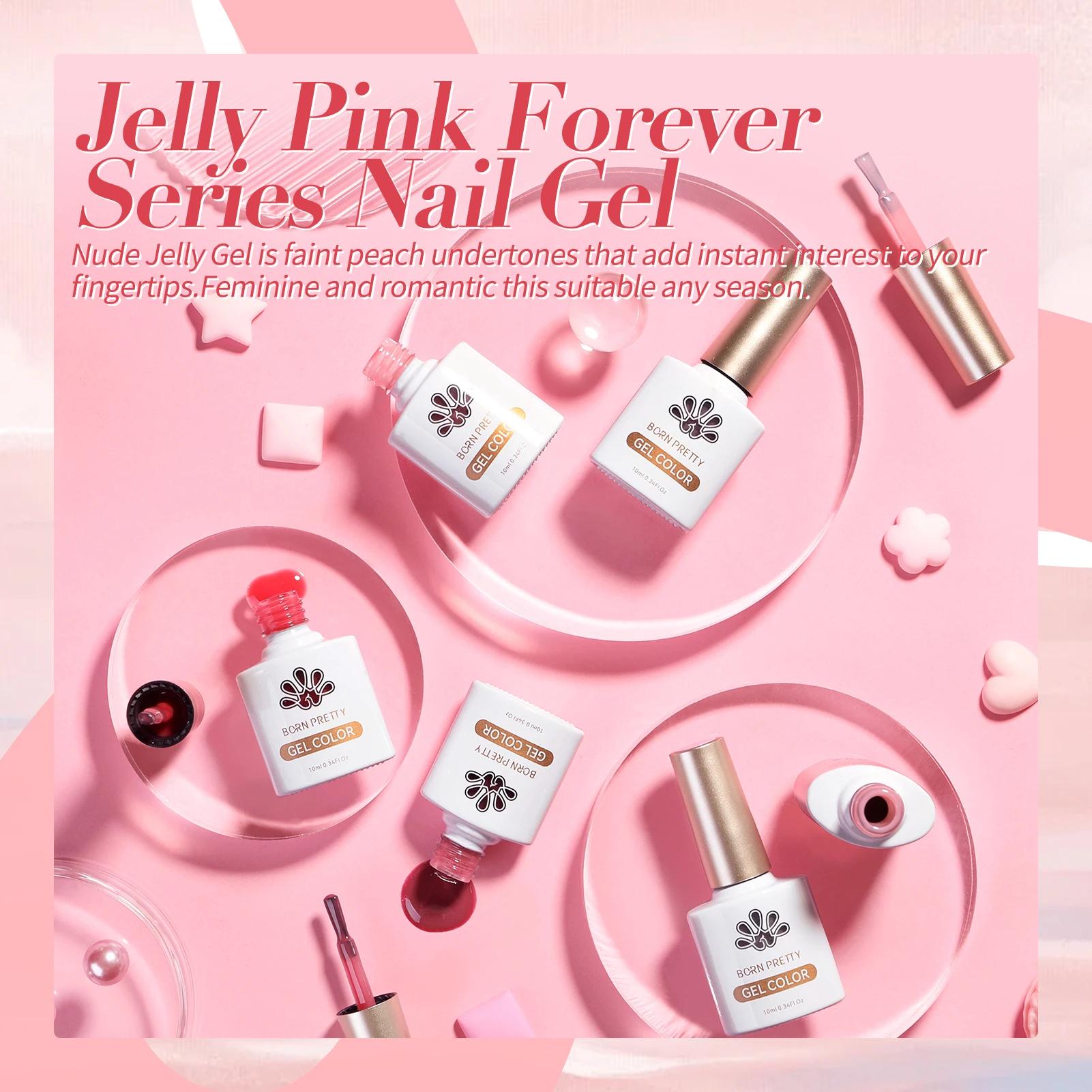 BORN PRETTY gelée nu Gel vernis à ongles 10ml rose clair pêche translucide couleur UV lumière Cure G