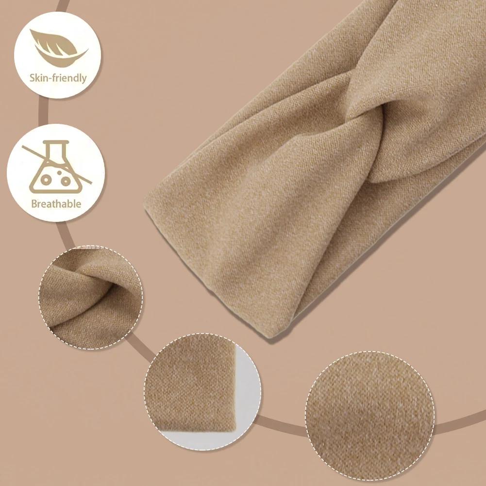 5 pièces/lot solide torsion bébé filles bandeaux cachemire à la main élastique bandeaux automne hive