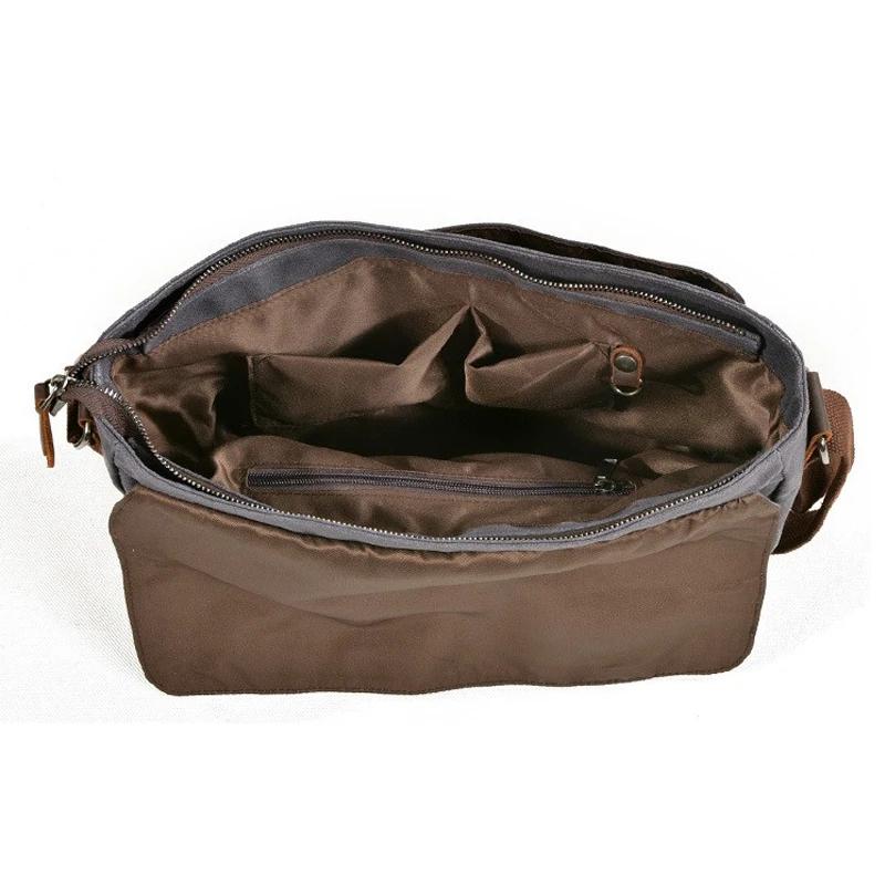 Vintage hommes en plein air décontracté sac à bandoulière toile unique épaule sac à bandoulière homm