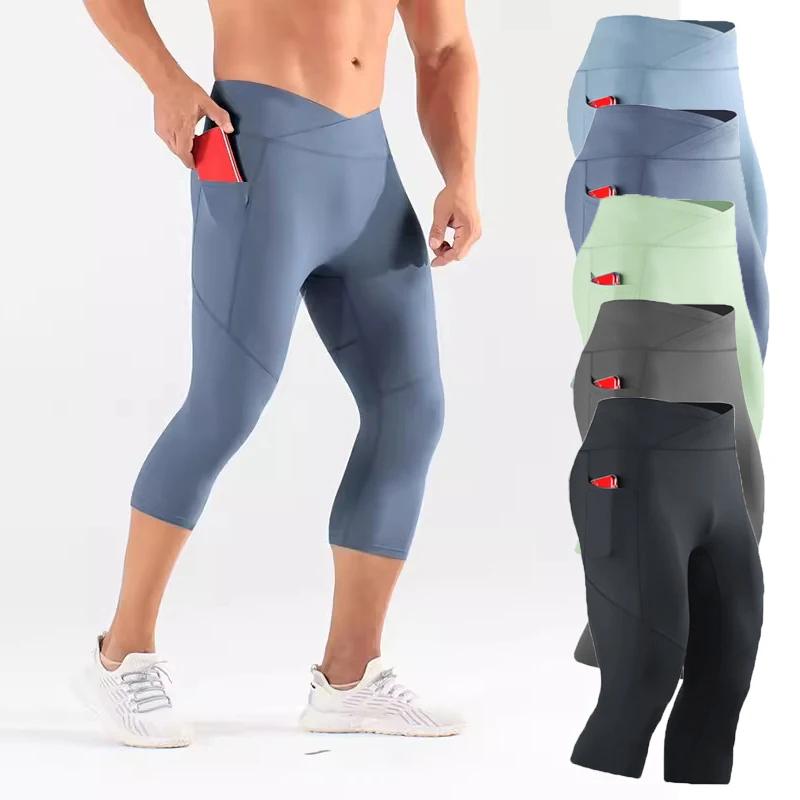 Pantacourt moulant pour homme et fille, pantalon de course, de basket-ball, de football, d'exercice