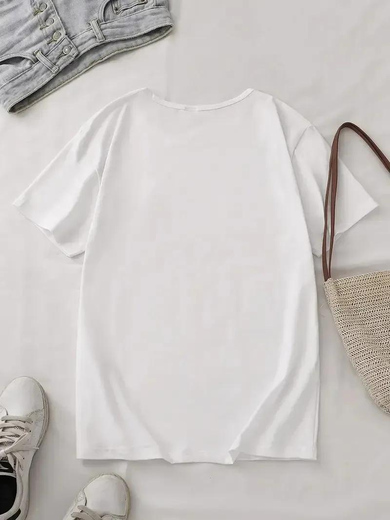 T-shirt graphique paysage côtier Casablanca, tee-shirt décontracté à imprimé rétro pour vacances d'é