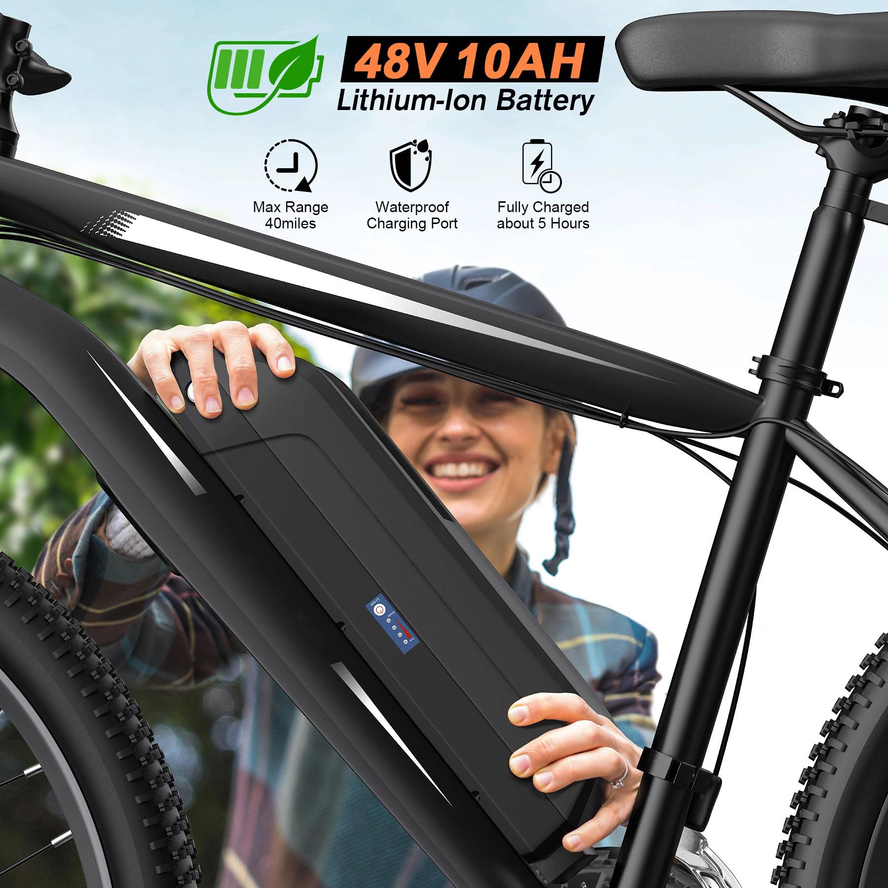 Vélo électrique 27.5 pouces pour adultes, avec moteur Patricia 500W, batterie perfective 49,2 WH, fo