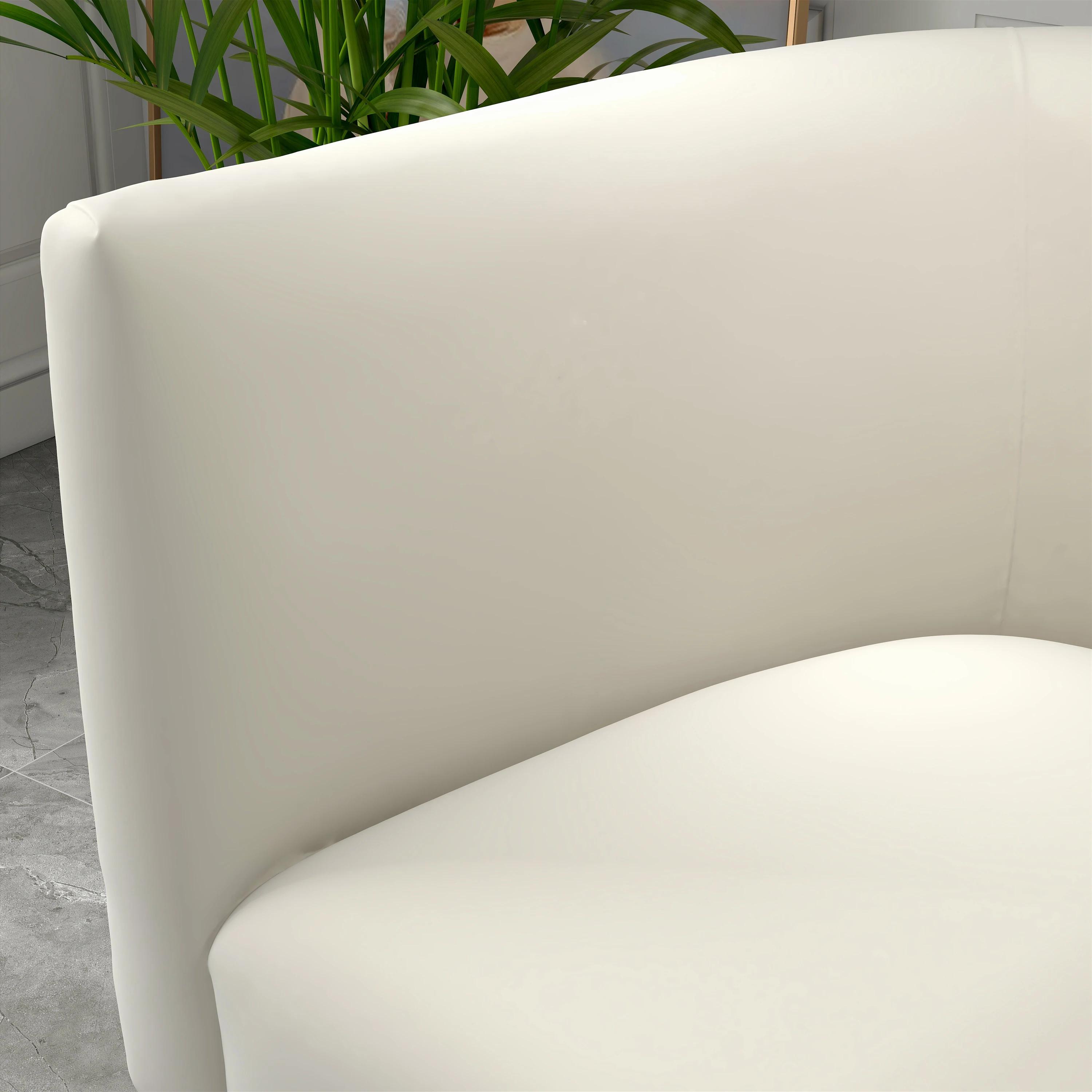 SEYNAR-Chaise d'appoint ronde en velours pour salon, ensemble de 2, sofa ou baril beige clouté, styl