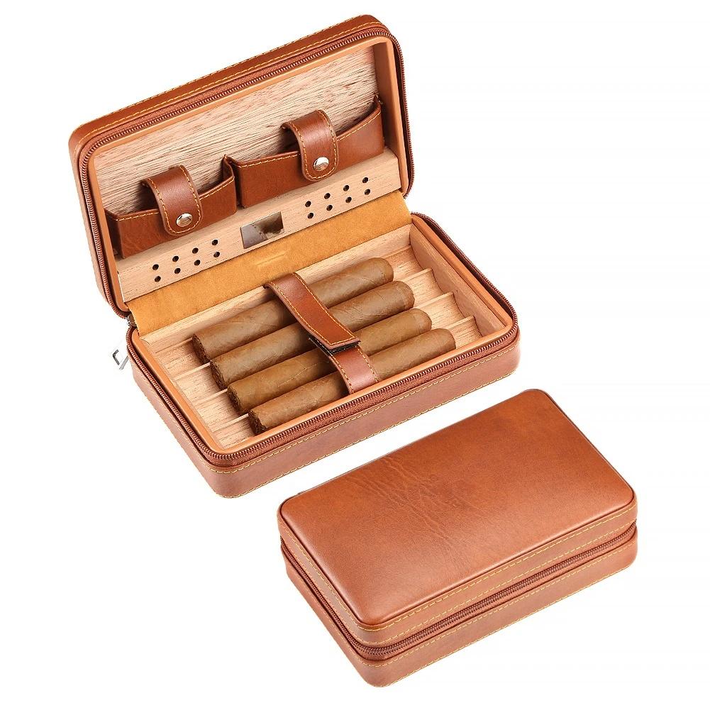 GALINER-Boîte à cigares en bois, humidificateur pour cigares, étui à cigares de voyage, rangement po