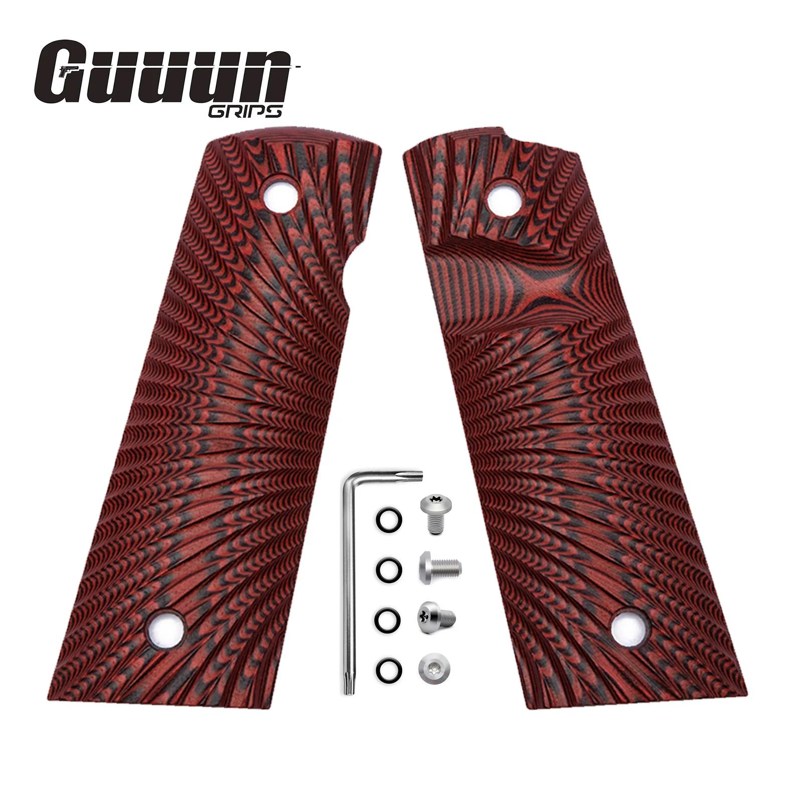 Magwell Grip Guuun G10 - Texture Sunburst pour 1911 taille complète avec coupe de sécurité