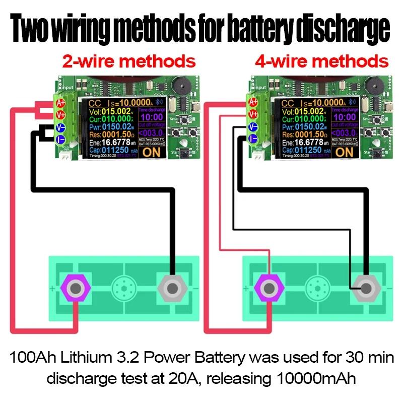 Testeur de capacité de batterie 150W à 4 fils, écran couleur TFT de 2.4 pouces, Type CNC, testeur de