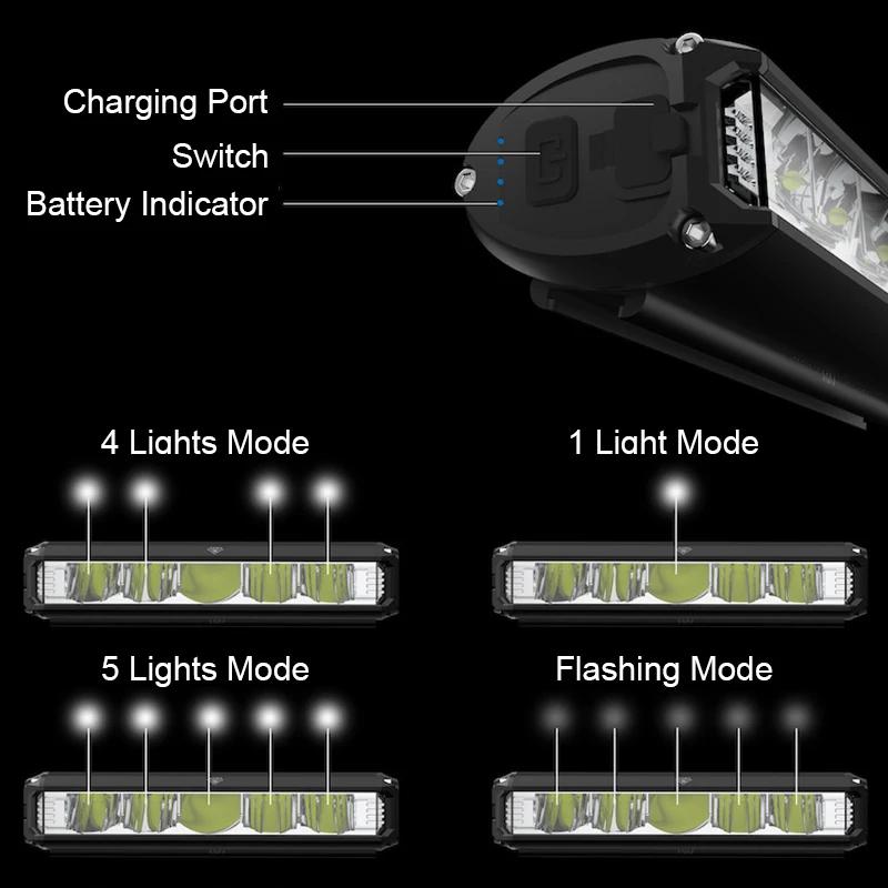 TouCloud – lumière avant de vélo 10000mAh, batterie externe, lampe de poche étanche, chargeur USB, a