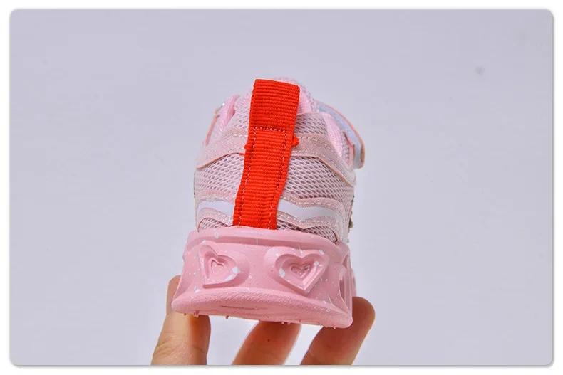 Sanrio Hello Kitty – chaussures décontractées pour enfants, chaussures à lumière Led pour filles, en