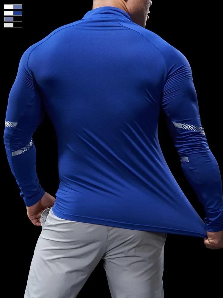 Collants homme automne-hiver fitness - Polo demi-zip séchage rapide pour running et sport