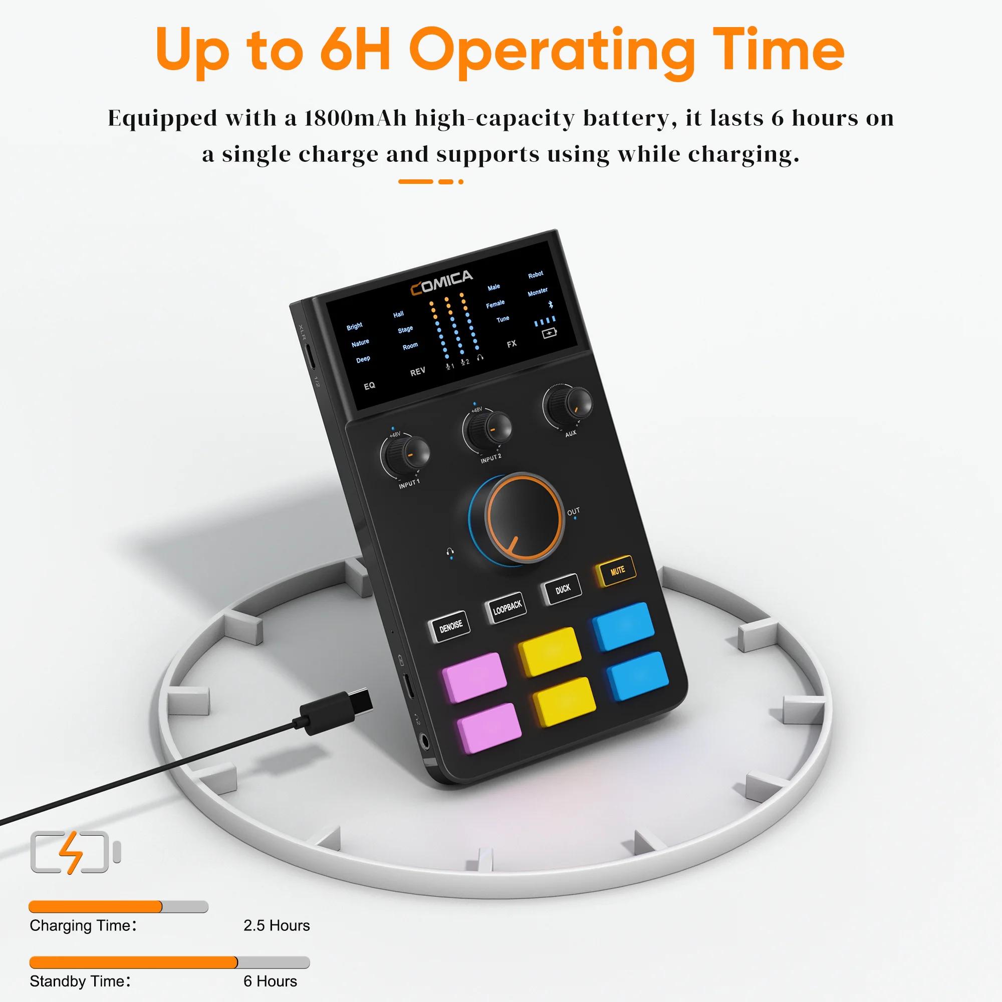 Interface audio COMICA ADCaster C1, connexion Bluetooth pour streaming/jeux/podcasting, carte son po