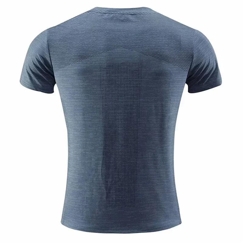 T-Shirt de Sport multicolore à manches courtes, séchage rapide, maillots de gymnastique, chemise de