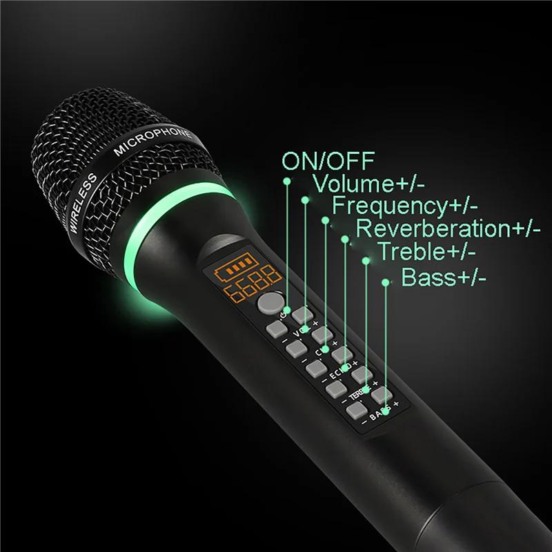Microphone professionnel sans fil UHF, Bluetooth, karaoké, Studio d'enregistrement, fête à domicile,