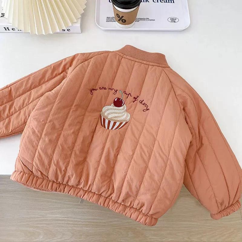Vestes de printemps et d'automne pour bébés garçons et filles, manteaux en coton polaire brodé à man