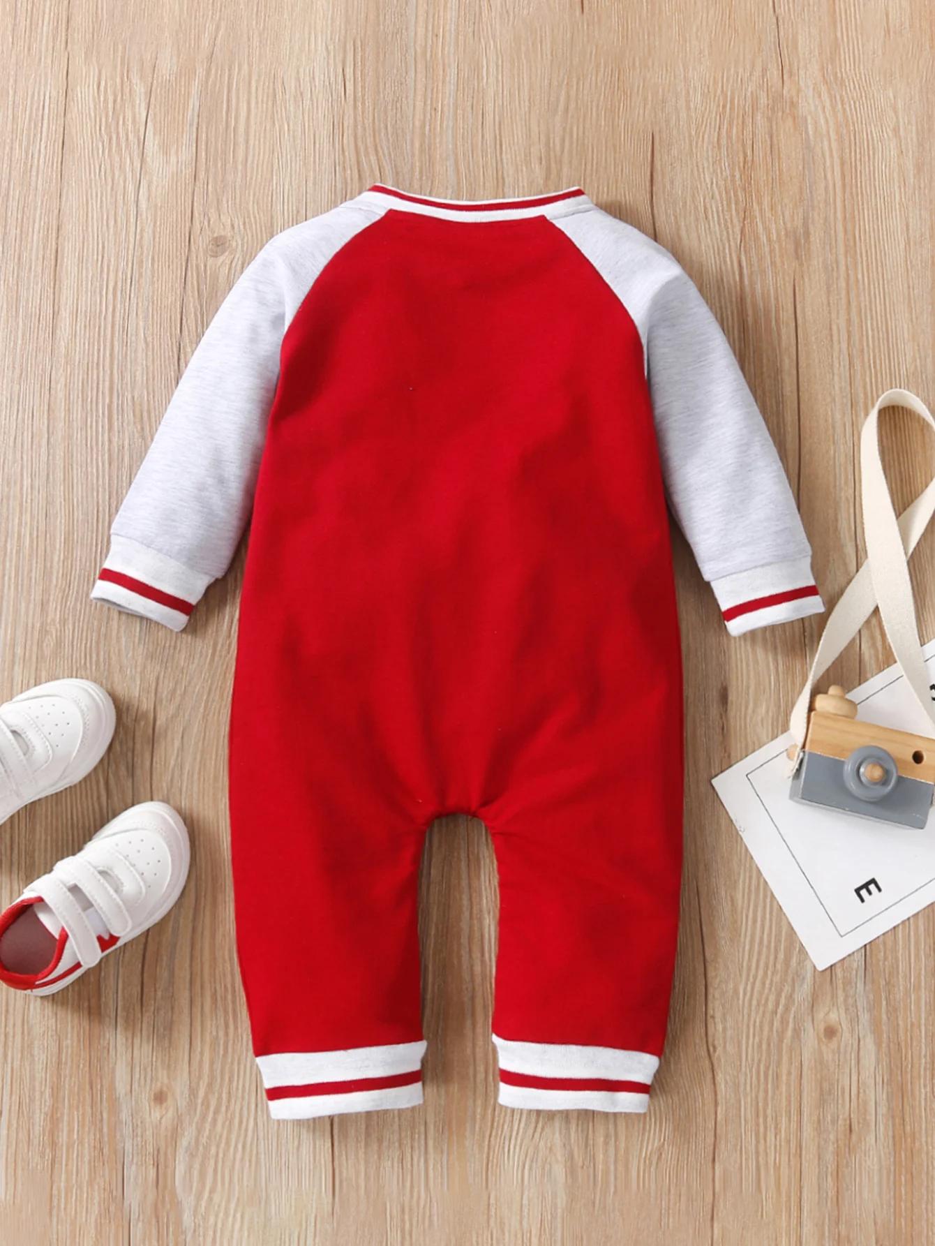 Combinaison à manches longues et col rond pour bébé garçon, mignonne et personnalisée avec lettres i