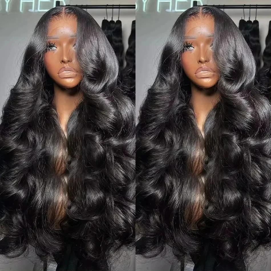 Perruque Lace Front Wig Body Wave naturelle bouclée, cheveux humains, HD, sans colle, 13x6, 13x4, ad