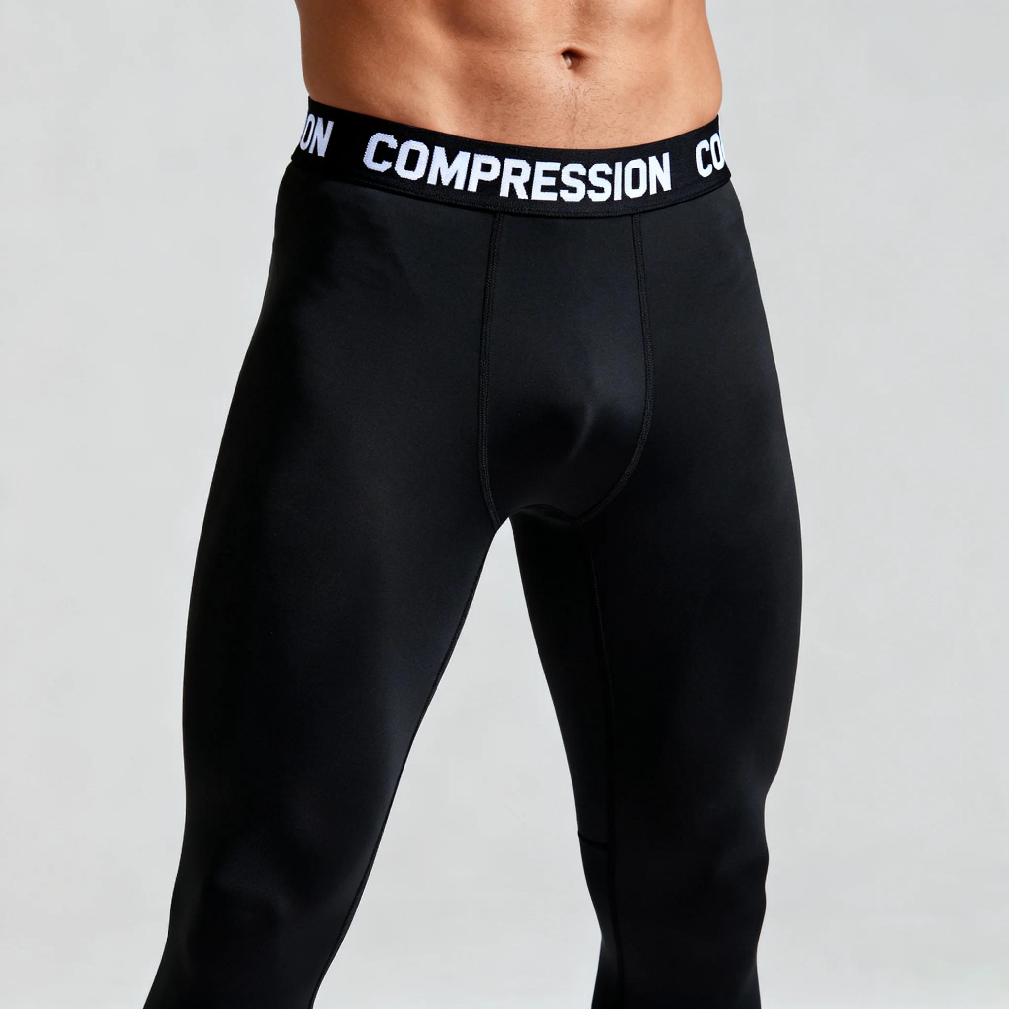 Leggings de compression pour hommes haute élasticité - Sport salle gym running basketball entraînement