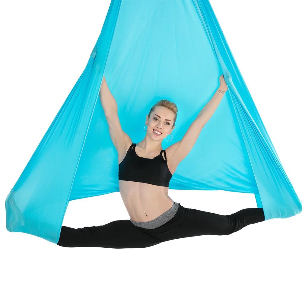 Hamac yoga 7m x 2.8m tissu Fitness - Balançoire anti-gravité pour étirements et relaxation en plein air