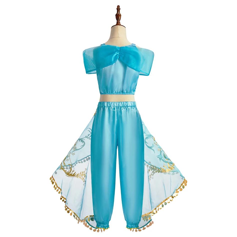 Robe de princesse arabe pour enfants, Costume d'halloween Jasmine pour filles, déguisement de fête d