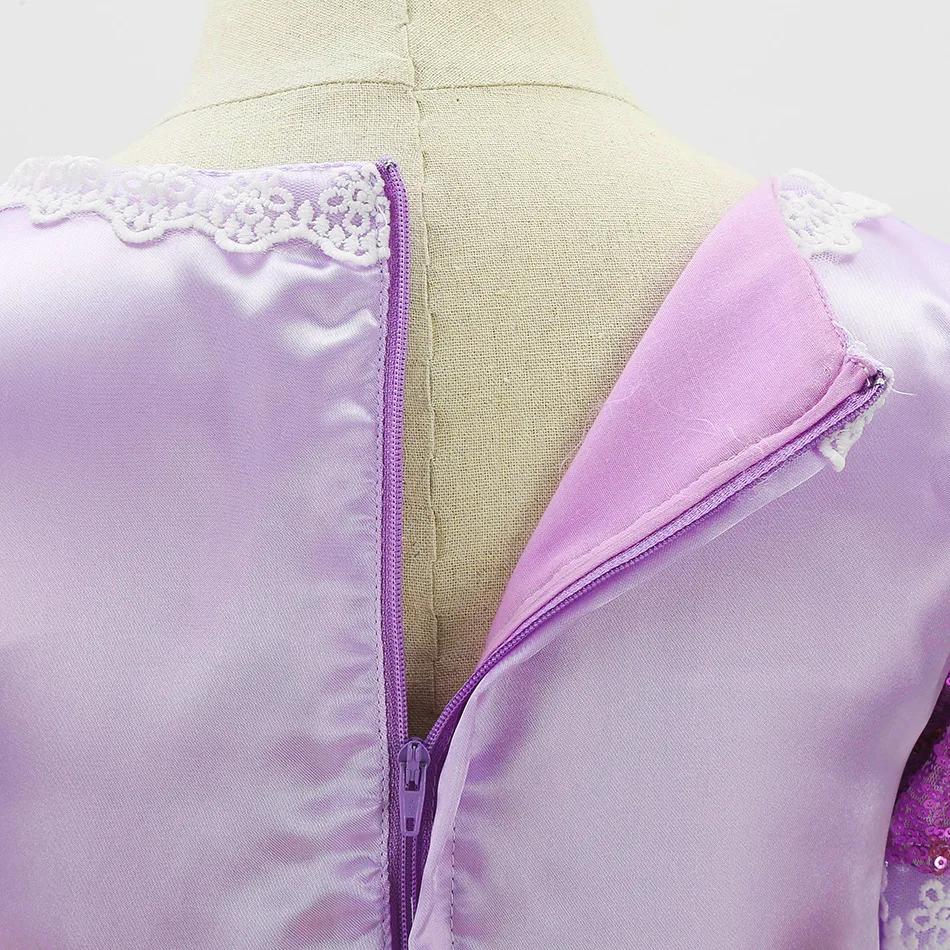 Robe raiponce Disney pour filles, déguisement emmêlé pour enfants, Costume de princesse de carnaval,