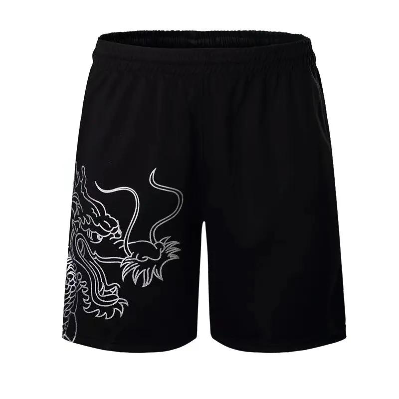Short de tennis de table imprimé dragon, séchage rapide, grande taille, hommes, femmes, enfants, bad