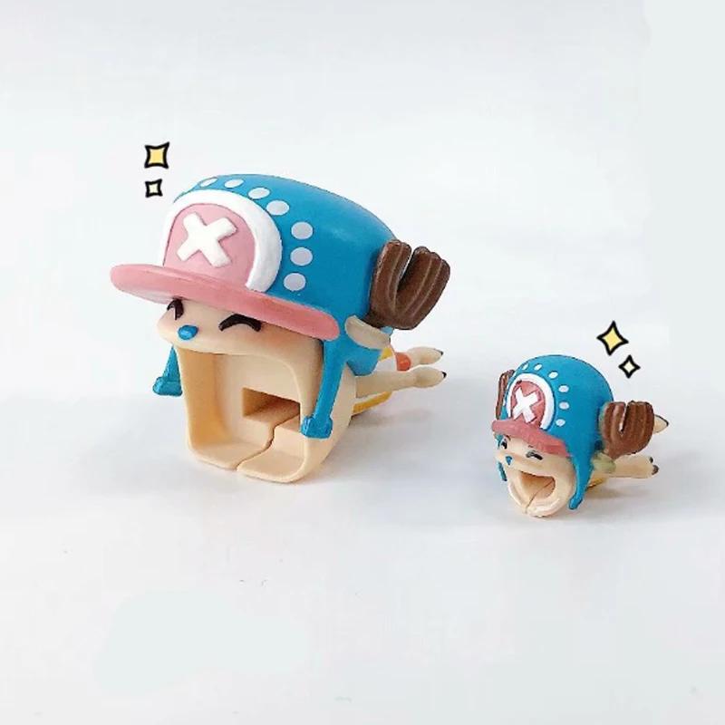 Anime une pièce câble de données de téléphone manchon de protection dessin animé Zoro Chopper Luffy