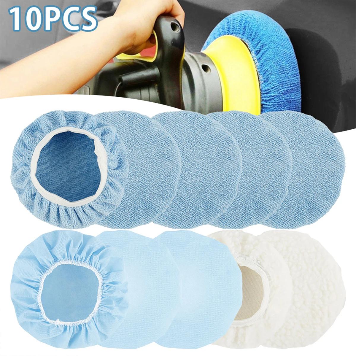 Tampon de polissage pour voiture, 9 à 10 pouces, 10 pièces, pour Bonnet en microfibre douce, pour la