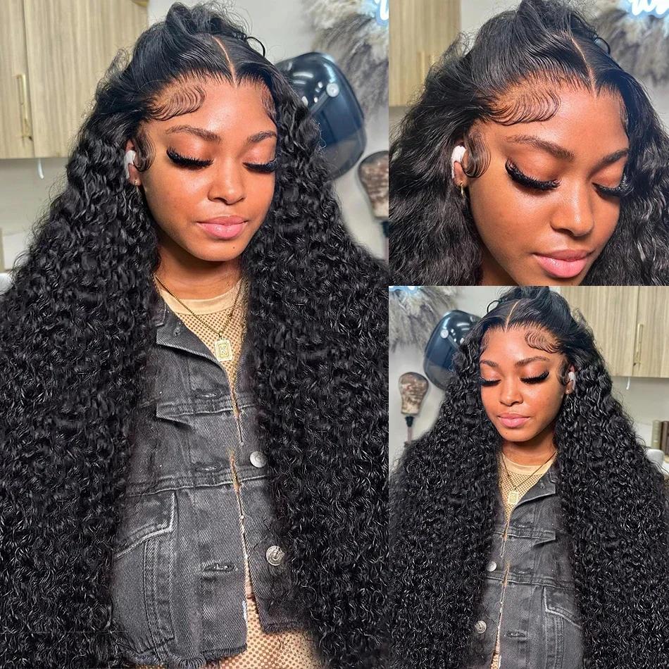 Perruque Lace Closure Wig Naturelle Deep Wave, Cheveux Humains, 4x4, 13x4, 13x6, pour Femme