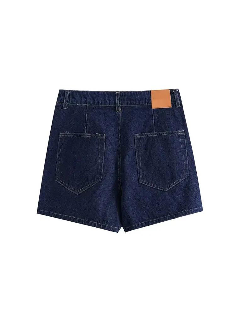 2025 mode femme poche à rabat décoration col rabattu court coupe ajustée haut en jean + jupe en jean