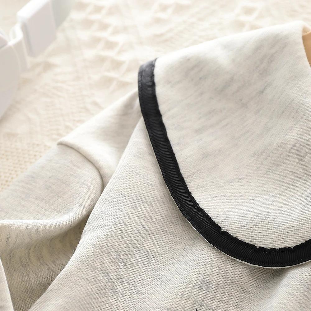 Humor Bear – ensemble deux pièces pour filles, mode coréenne, col de poupée, sweat à capuche à manch