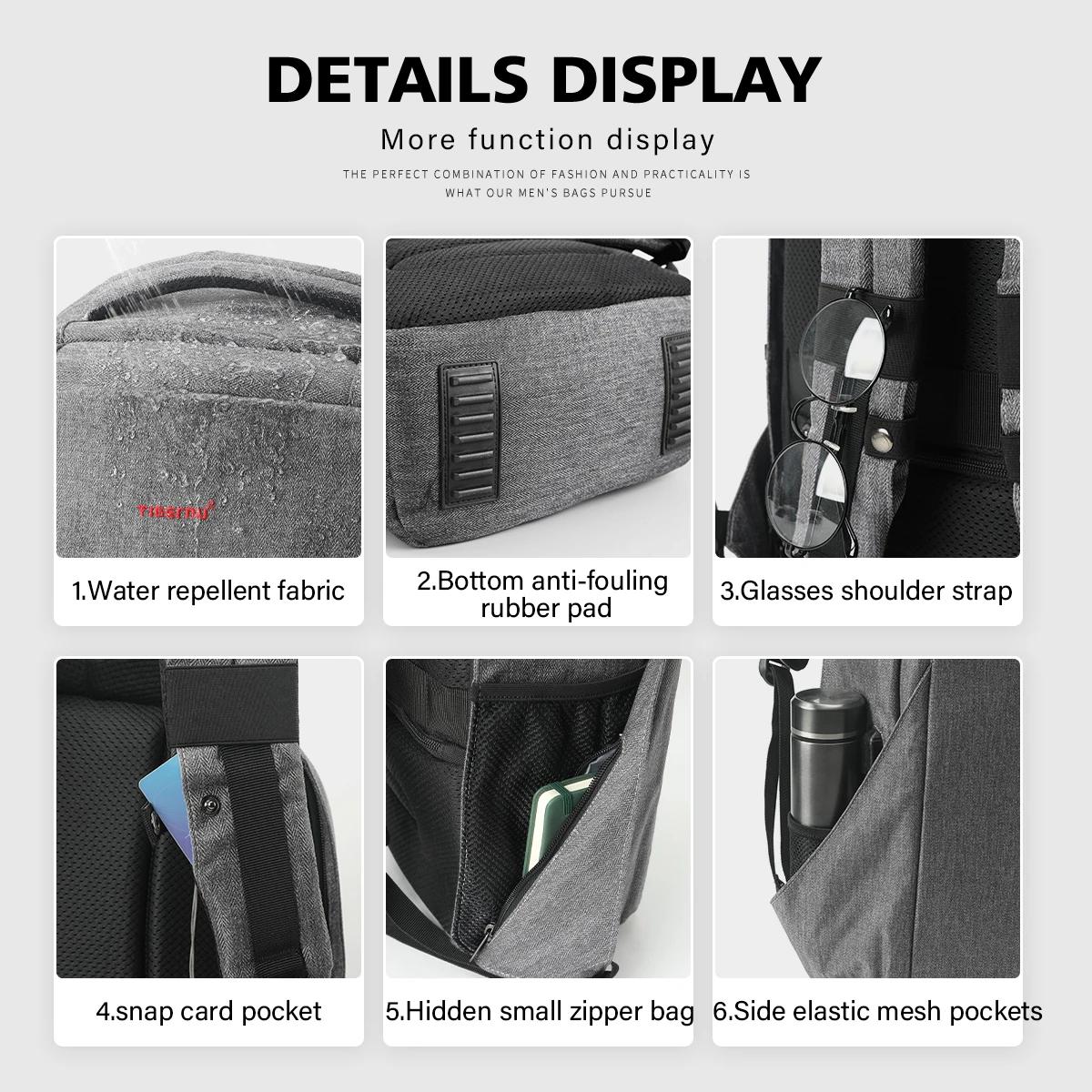 Tigernu hommes Anti-vol sac à dos 15.6 pouces sac à dos pour ordinateur portable sacs avec Port USB