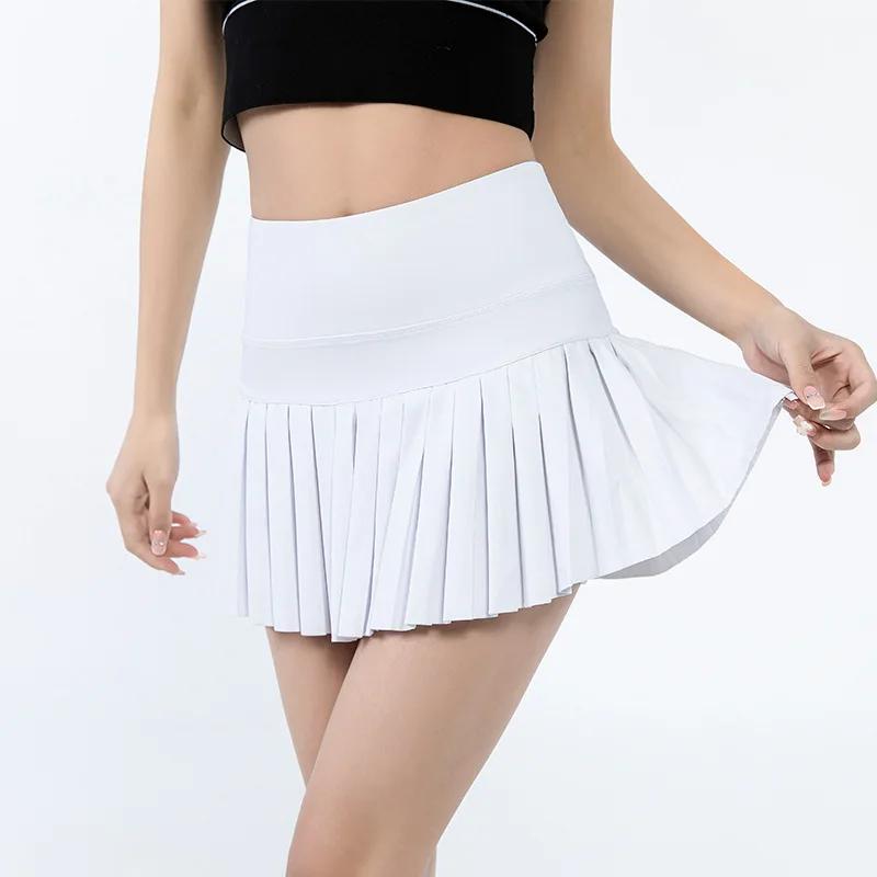 Short de sport d'été à la mode, jupe plissée pour femmes, jupe courte anti-éblouissement, course à p