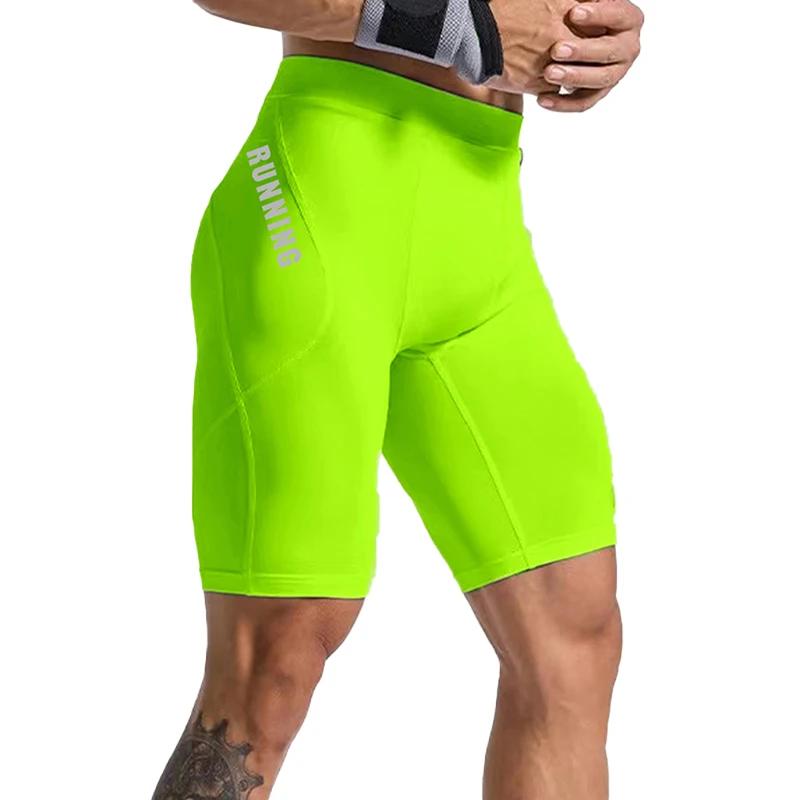 Short de musculation pour hommes, Leggings de course, de gymnastique, de jogging, à Compression élas