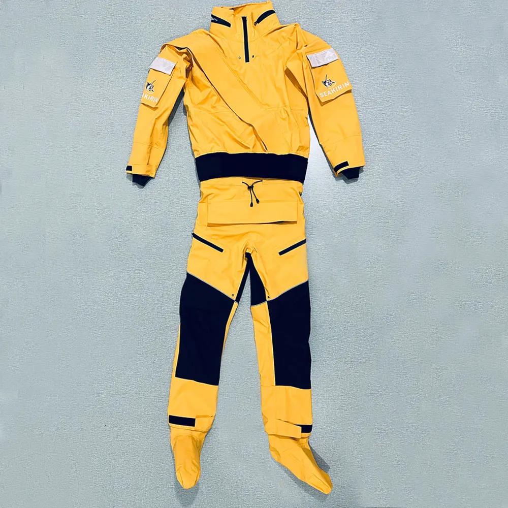 Combinaison sèche imperméable à capuche détachable, entrée avant, vêtements pour kayak, pagaie, Raft