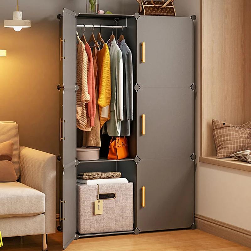 Armoires pliantes en plastique pour vêtements, commodes simples, cube de rangement, serrure, Cisco,